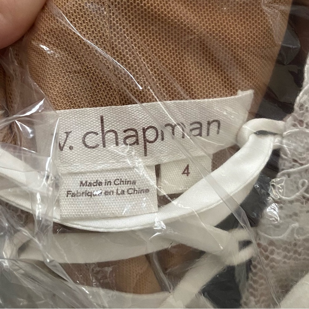 V. Chapman Capulet Midi Dress in White Chantilly Lace - Picture 5 of 8